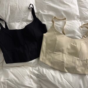 Offline Aerie Seamless Sculpt Tanks in Black and Cream: 1 or both